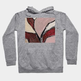 Rose Bordeaux Beige Abstract Art Hoodie